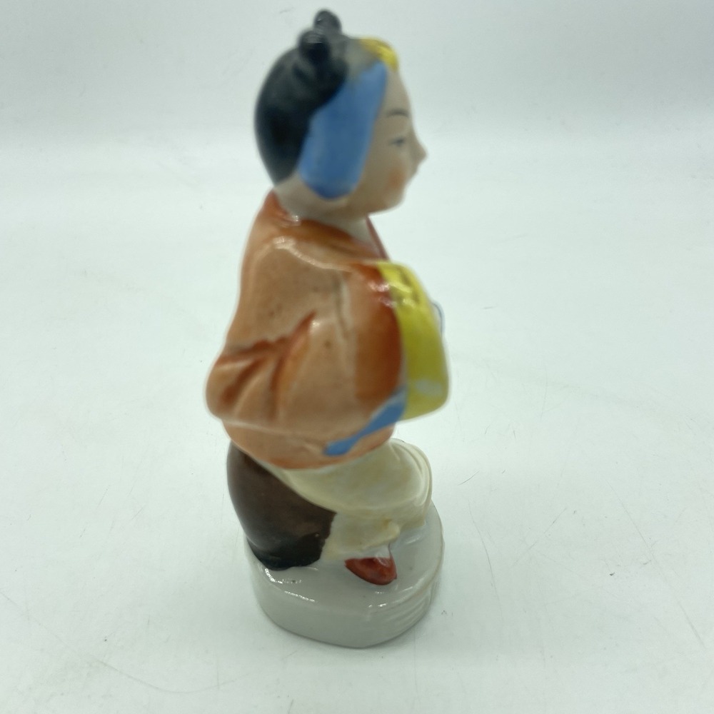 Occupied Japan Lot Of 3 Musicians Flute Hand Drum MCM Asian Geisha Cottagecore - Picture 6 of 16